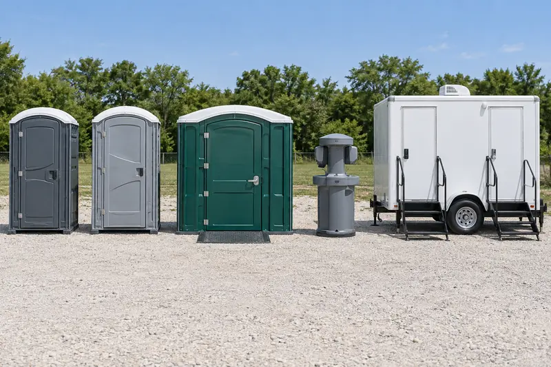 A selection of portable sanitation equipment